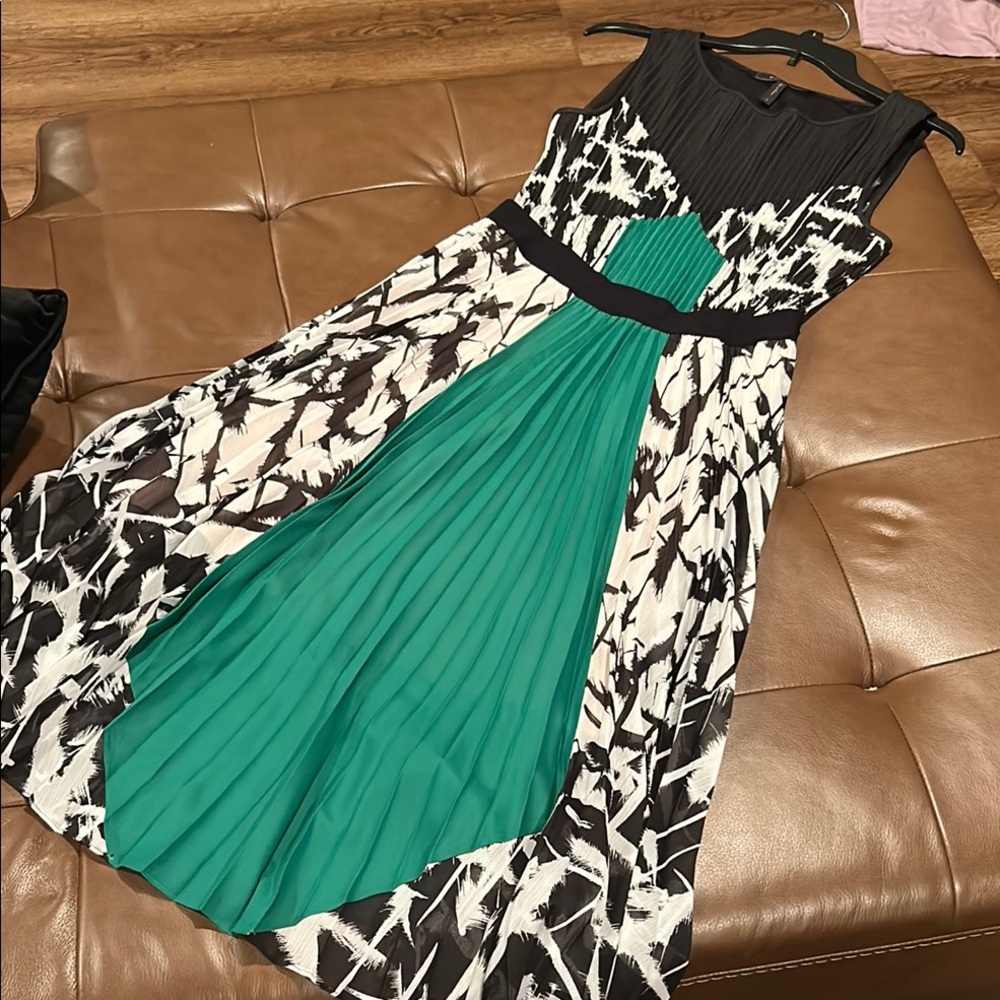 BCBGMaxAzria Black and Green Dress